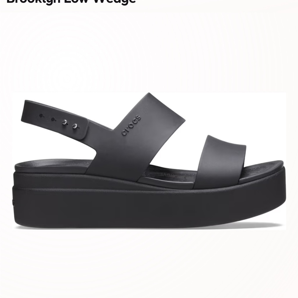 CROCS Brooklyn Low Wedge Color Black Women Size 5 NWOT